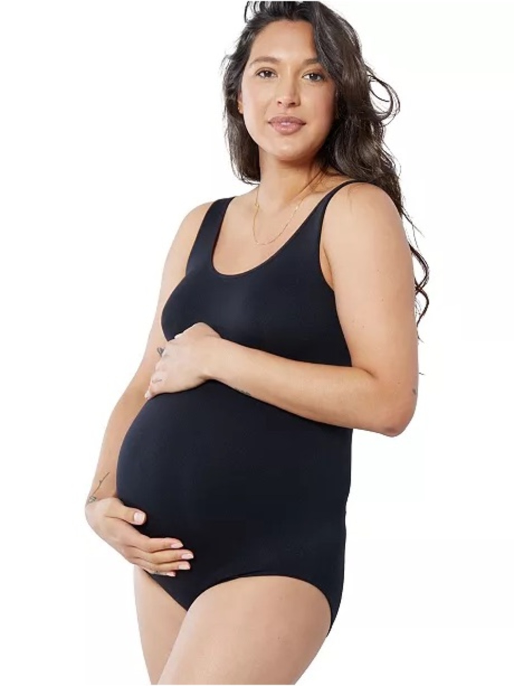 Isabel Maternity Seamless Scoop Neck Bodysuit - Black M NWOT